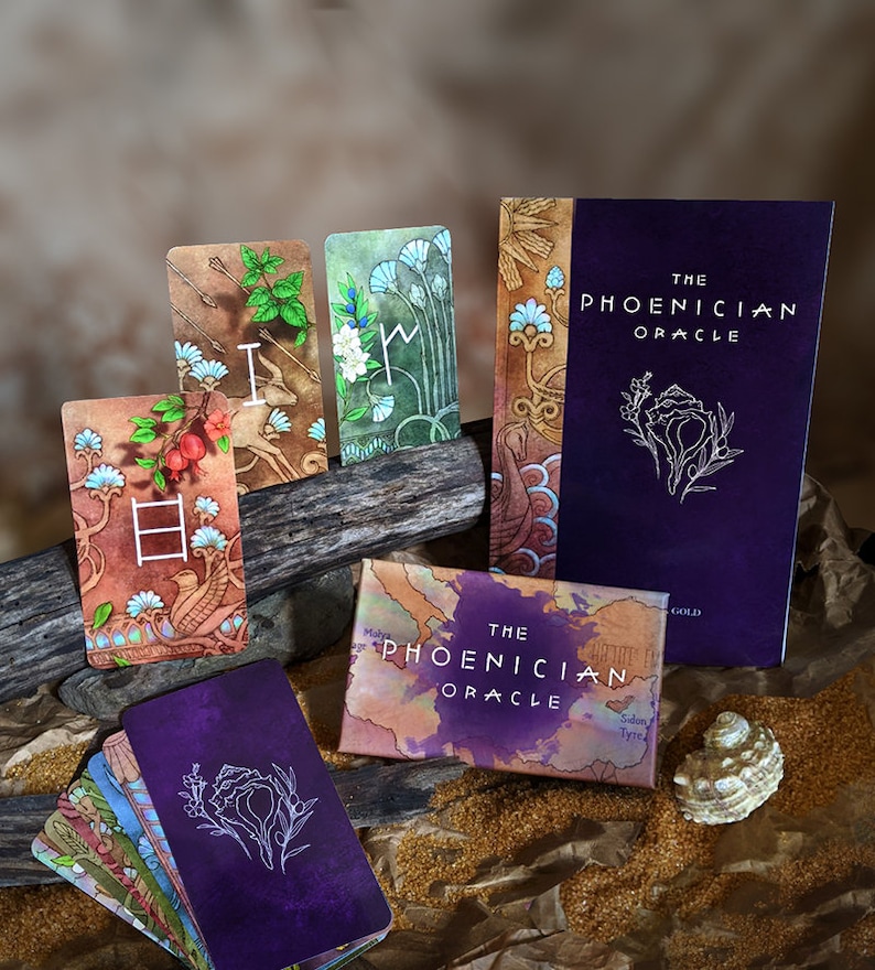 The Phoenician Oracle divination card deck and companion Etsy