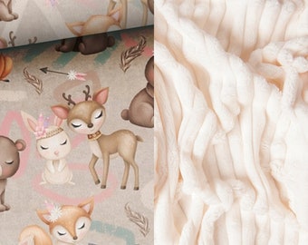 MINKY BLANKET _ 3 sizes too choose _ MOJAMAJA _ Blanket with fairy-tale animals and sand minky _ Blanket for girl or boy