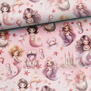 Bedspread, preschooler's blanket or baby's blanket _ 4 sizes _ Mermaids and pink minky or waffle cotton to choose from image 2