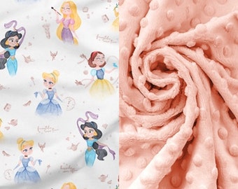 Blanket with Snow White and pink minky _ A fairy tale about Snow White _ A fairy-tale blanket _ A blanket for a princess _ MOJAMAJA