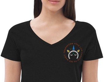 Transform Your life dark Women’s recycled v-neck t-shirt