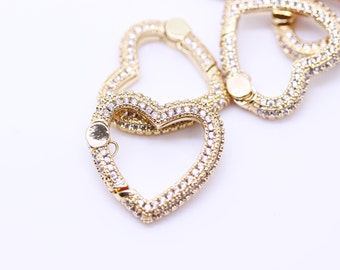 20//50Pcs Silver Gold Plated Heart Lobster Clasps Hooks Connector Finding 13x9mm
