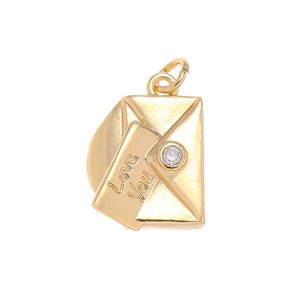 Gold Umschlag Liebe dich Postkarte Charme, zierliche Liebesbrief im Umschlag Charme, Geschenk für jemanden, den du liebst, dich lieben, Mitteilung Charme, CPG1473