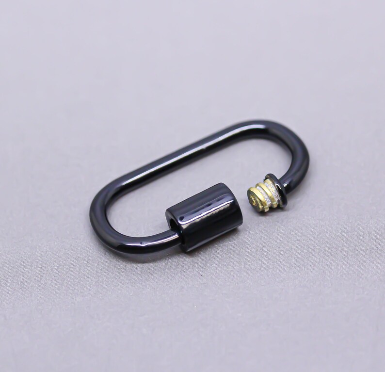 Black Large U Shape Screw Clasp 25x14mm Painted Carabiner Etsy