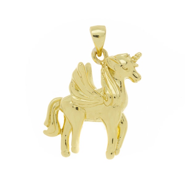 Gold Unicorn Pendant,Large Unicorn Gold Pendant, DIY Jewelry Making Supply,CPG464