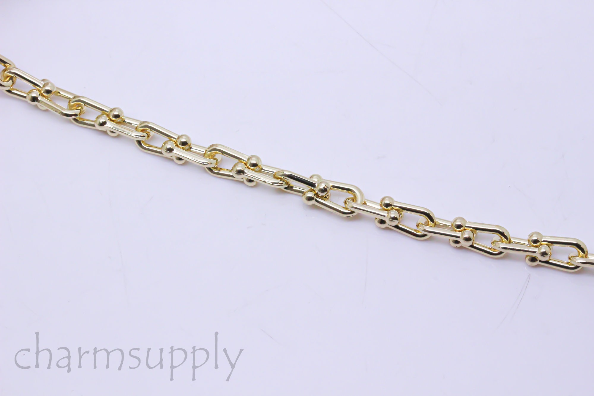 Gold U Shape Chain Small Link 5x10mm Ball Size 2.5mm Good Etsy UK