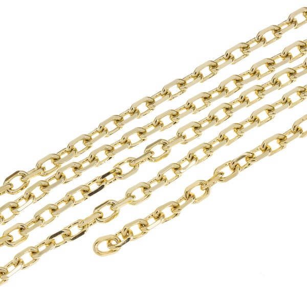 Best Seller Chain Oval Rolo Paperclip,Gold Oval Link Chain, 8.5 x 5.5mm, Gold Rectangle link, Gold Anchor Chain,CHG028