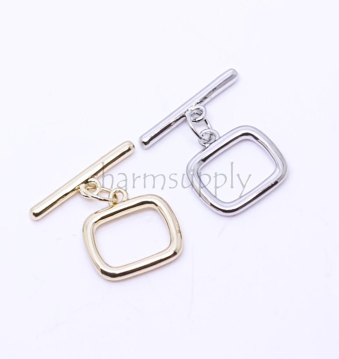 Gold Open Rectangle Toggle Clasp, 13x10mm, Plain Toggle Clasp, Bar ...