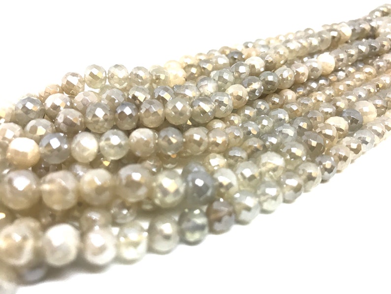 Mystic white moonstone faceted round beads 5.5-6mm 9 inches strand wholesale price