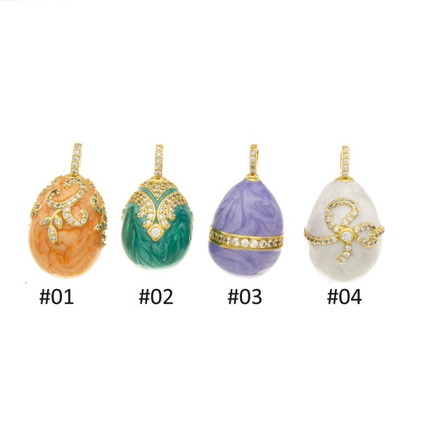 Faberge Egg Charm,Gold Faberge Egg charm,Enamel Easter Egg Charm For Jewelry Making