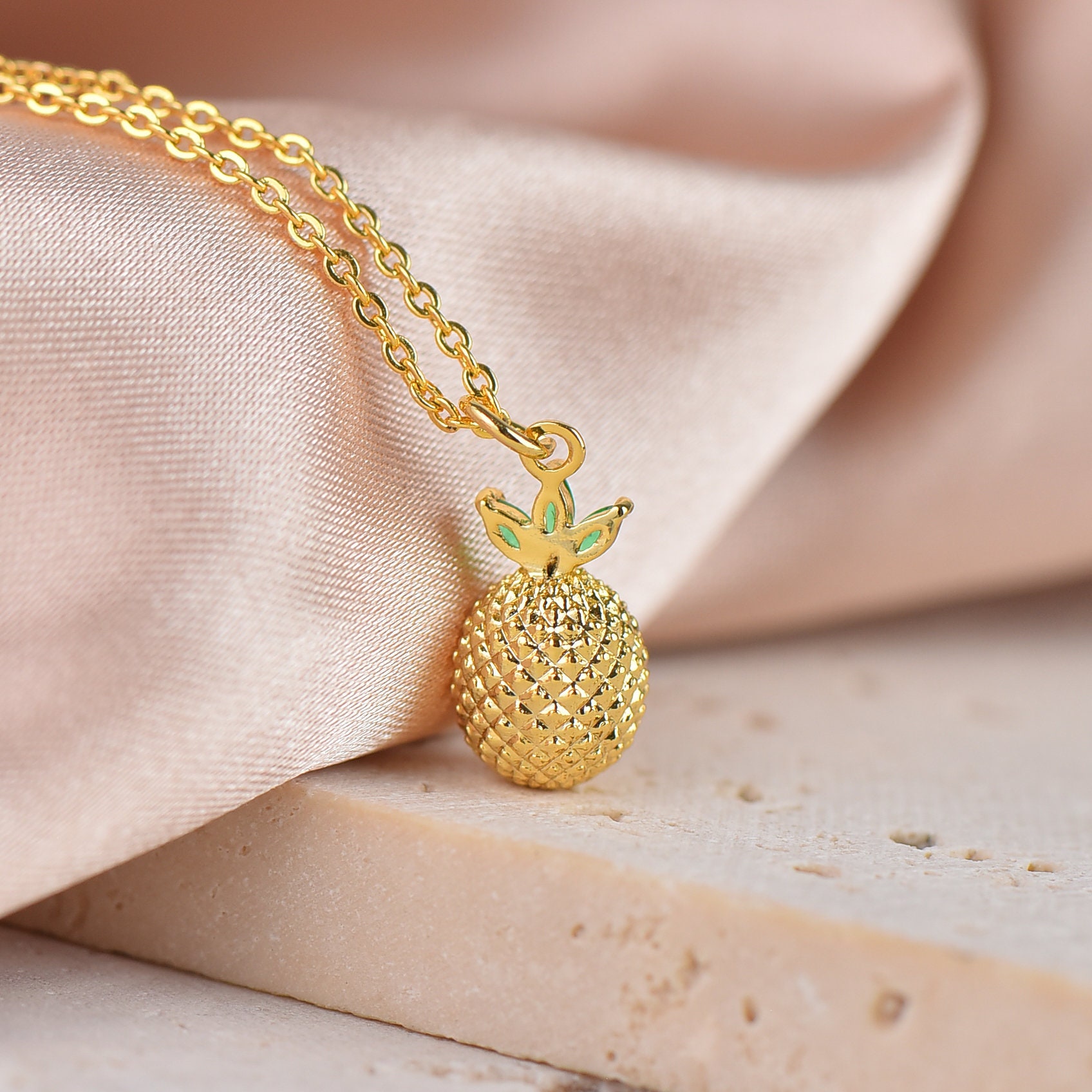 Micro Pave Pineapple Charm ,sparkly CZ Pineapple Charm