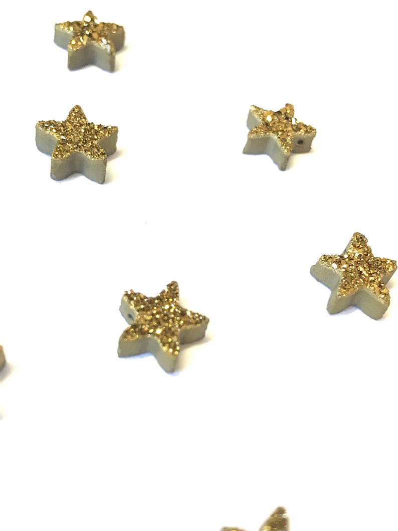Gold druzy star pendant
