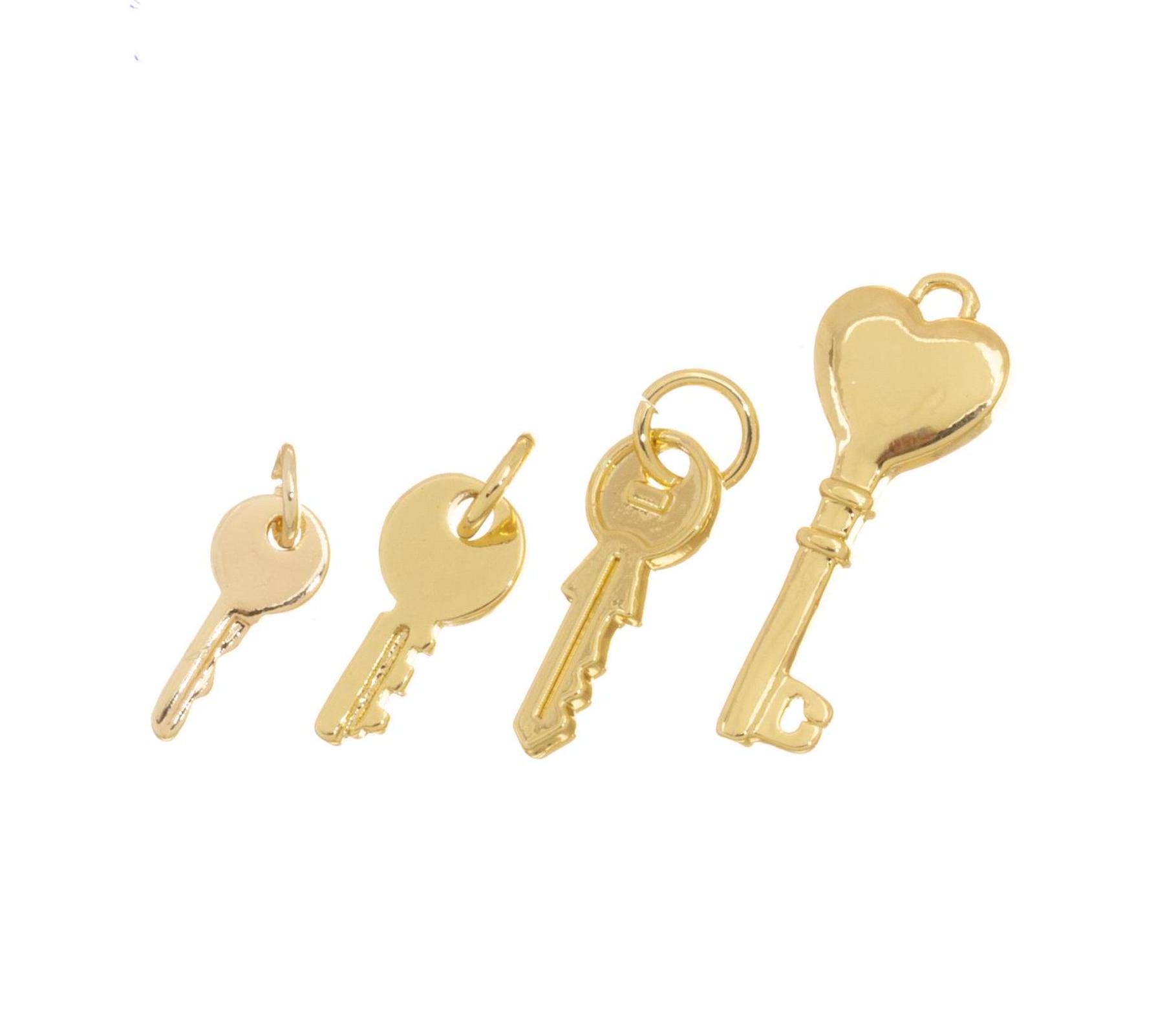 Dainty Gold Key Charm,Door Key Charm for Jewelry Making,Lock Key Charm for Necklace or Bracelet,CPG1256-1557-2171-2190 Dainty Gold Key Charm,Door Key Charm for Jewelry Making,Lock Key Charm for Necklace or Bracelet,CPG1256-1557-2171-2190