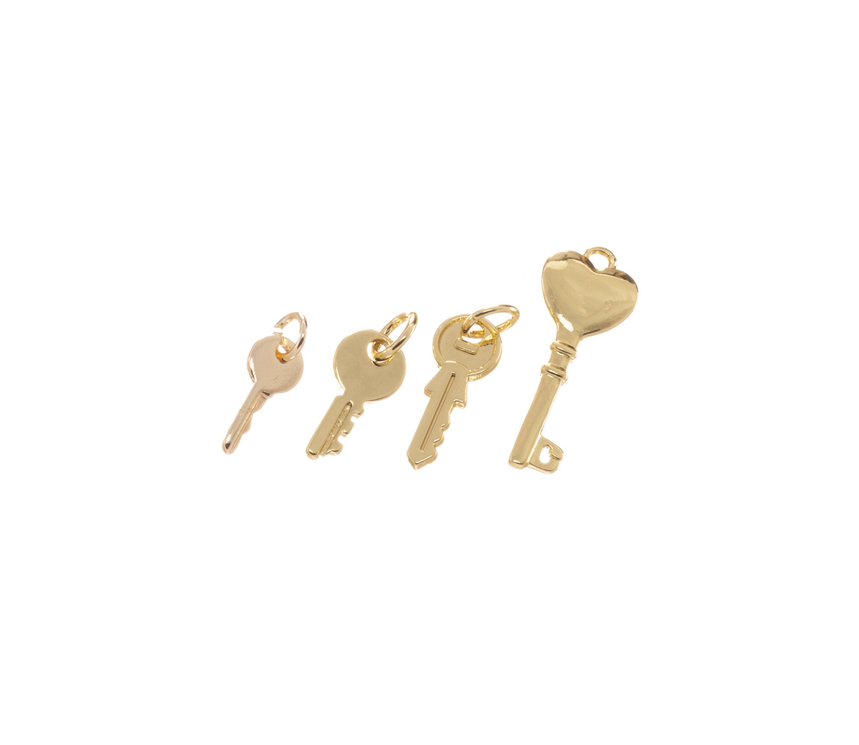 Dainty Gold Key Charm,door Key Charm for Jewelry Making,lock