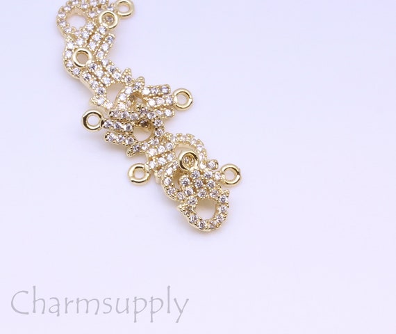 Gold or Silver Tiny Little Hamsa Cz Charm, 8x7mm, Fatima's