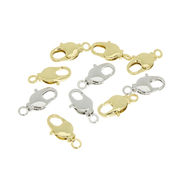 Medium Gold Or Silver Swivel Lobster Clasp, 15x6mm, Medium size gold Lobster Clasp, Turn 360 degrees, 20pcs or more, WHOLESALE,CLG062,CLS062