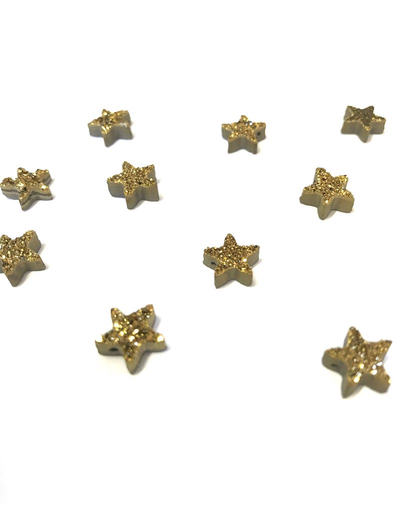 Gold druzy star pendant
