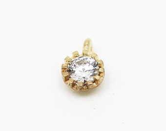 4 pcs 4mm cz floral drop