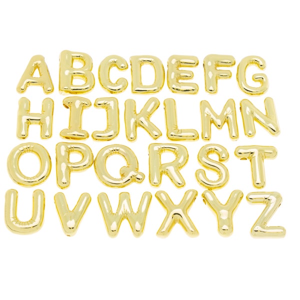 Balloon Gold Or Silver Alphabet Charms,Birthday Party Favors,Birthday Balloon Charm,Balloon Bead Charm,CPG416-CPS416