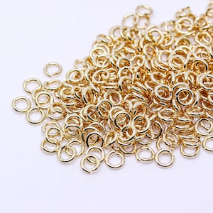 440 pcs 18K Real Gold,Silver Plated 4mm x 0.8mm open jumpring - 22 gauge; 20 grams