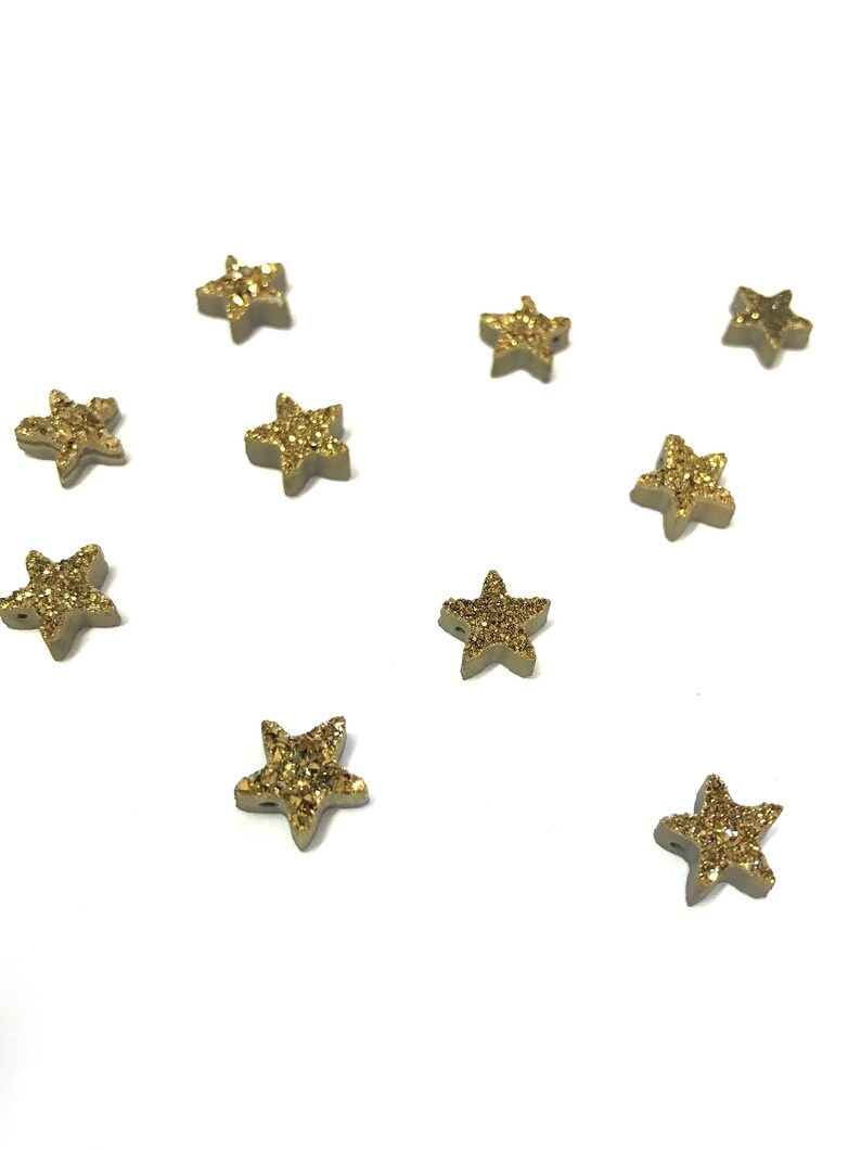 Gold druzy star pendant