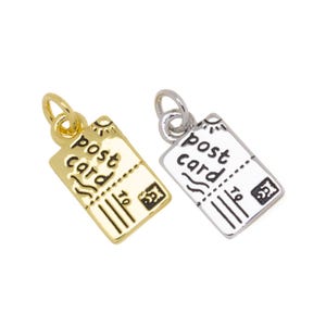 Gold oder Silber Postkarte Charme, Andenken Geschenk Charme, Feiertag Postkarte Charme, zierlicher Charme für dauerhafte Schmuckherstellung, CPG773-CPS773