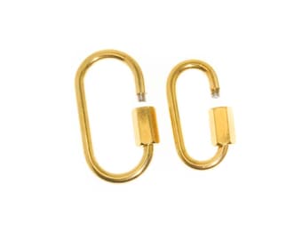 COOTIE　Symbol Carabiner　GOLD 14k Yellow Gold Carabiner Lock Gold Plain Carabiner Lock