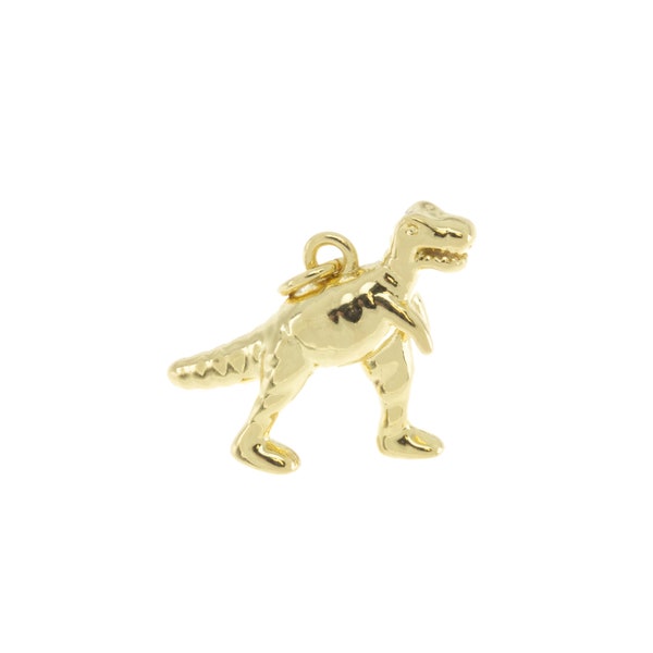 Small Gold Dinosaur T-Rex Charm,Dino T-Rex Charm For Necklace Or Bracelet,Dinosaur T-Rex Charm, DIY Jewelry Making Supply,CPG1006