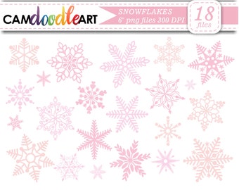 pink snowflakes etsy