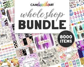 Entire Shop Bundle, Clipart Bundle, Digital Paper Bundle, Watercolor Bundle, All Products, Cliparts Deals, Big Bundle, Instant Download