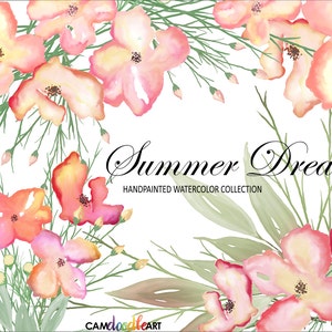 Melocotón y amarillo acuarela flores Clipart Set,flores pintadas a mano,bouquets de acuarela,Scrapbooking Clipart,Acuarela Floral, archivo png