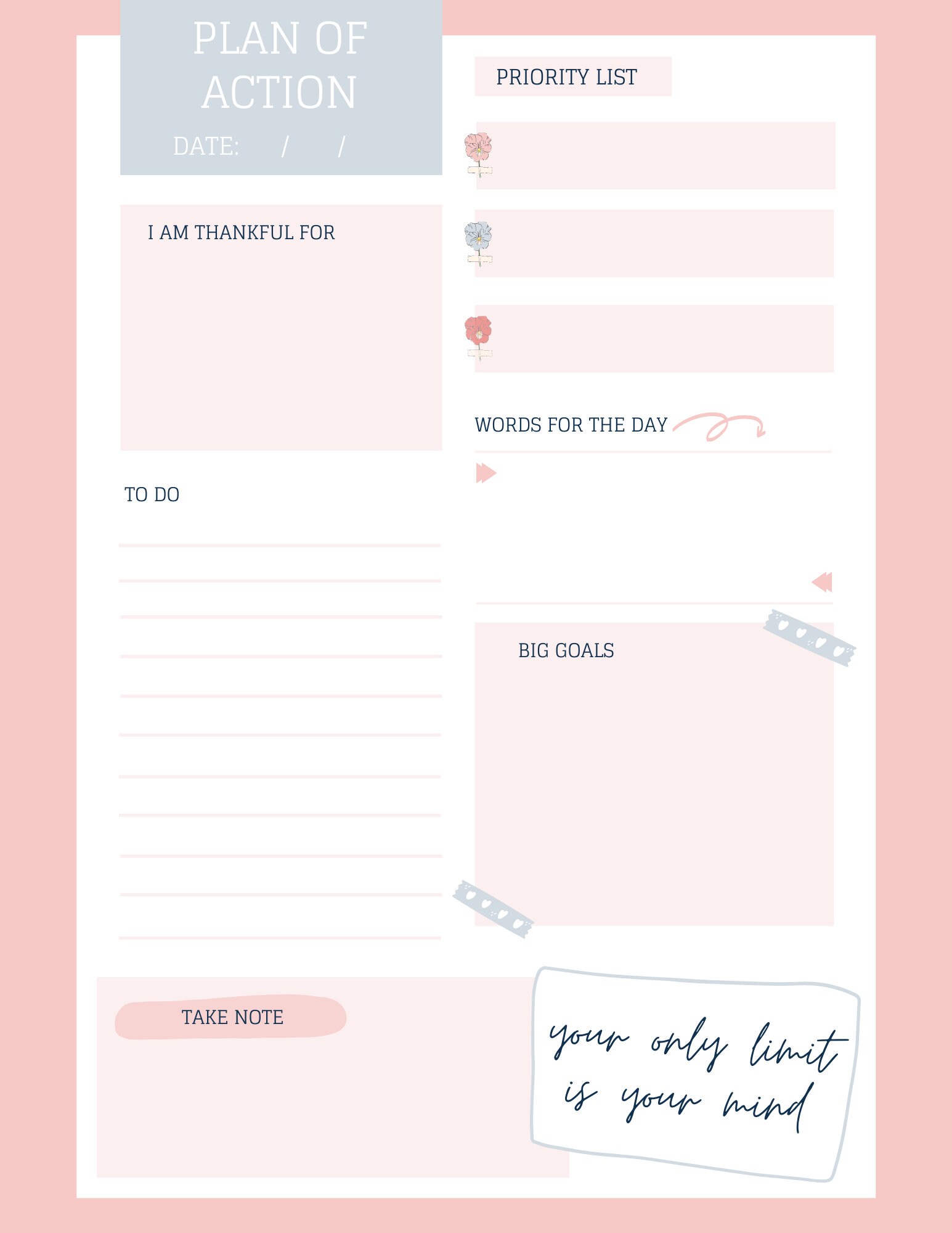 Daily/weekly Planner Printable | to Do List | Goal Tracker Pdf Print - Etsy
