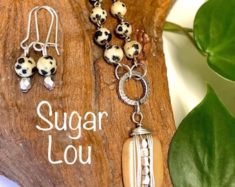 Dalmatian Jasper necklace & earring set