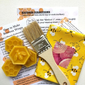 Do It Yourself Beeswax Wraps Kit/ Easy DIY/ choice of fabric