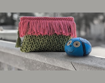 Patrón de bolso de crochet Raspberry Groove: Bolso hippie retro (patrón digital en PDF)