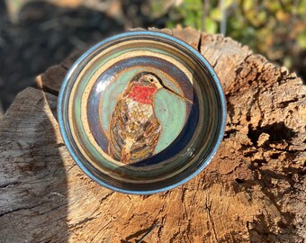 Hummingbird 5.50 x 2 “ Thrown Stoneware Bowl