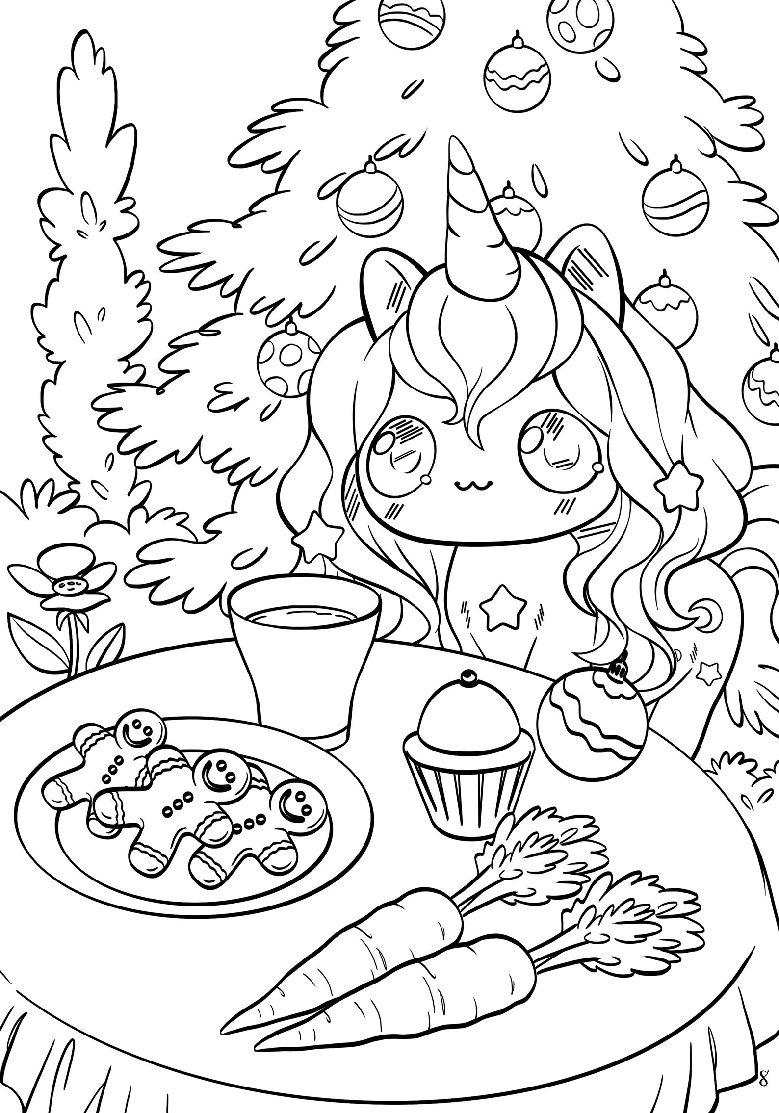 Girly Girl Unicorn Christmas Coloring Book Christmas | Etsy