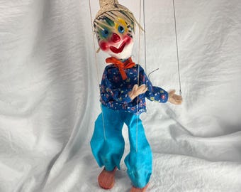 ピエロ 南西メキシコ マリオネット 紙張り子人形 ヴィンテージ