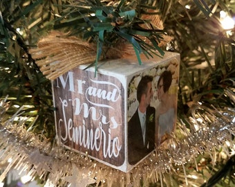 photo block ornaments personalized christmas ornaments christmas tree ornaments wedding ornament country christmas rustic ornament - Country Christmas Tree Ornaments photo block ornaments personalized christmas ornaments christmas tree ornaments wedding ornament country christmas rustic ornament - Country Christmas Tree Ornaments