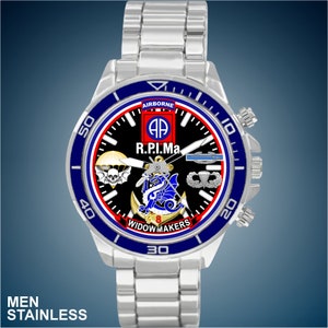 United States Army 82nd Airborne AA Div Jump Wings CIB Para R.P.I.Ma Widowmakers Choice of New Men Watch Styles