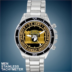 U. S. Army 101ST ABN A Co 326th Combat Engineer Battalion Choice of New Man’s Watch Styles (Choice of Badge 1 or Badge 2)