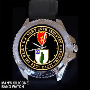 United States Army 25th Inf Div Insignia 35th Infantry Regt Insignia Cacti Veteran Choice of New Man’s Watch Styles