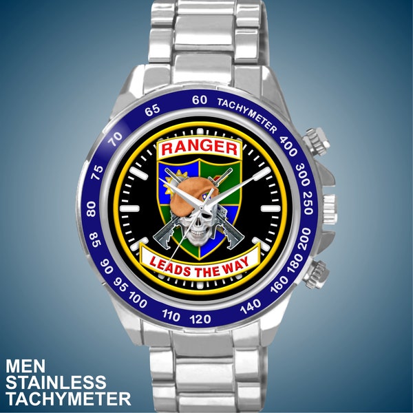 United States Army 75th Infantry Regiment Ranger Leads the Way Choice of New Man's Watch Styles and Optional Gift Box