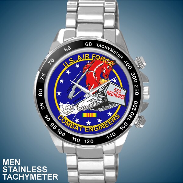 United States Air Force, Vietnam Veteran or Desert Storm, Combat Engineers 554 Red Horse Choice of Men Watch Styles