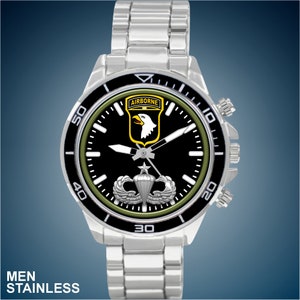United States Army 101st Airborne Choice of Basic, Senior or Master Jump Wings Choice of New Men Watch Styles