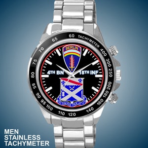 United States Army 4th Battalion 18th Infantry Regiment Berlin Brigade Choice of New Man's Watch Styles and Optional Gift Box