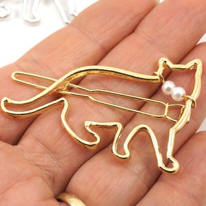 Zilveren of gouden kattenhaarspeld, kattenhaarspeld, huisdiercadeau, kattenhaarspeld minimalistische haarspeld haaraccessoire