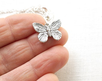 ON VACATION,  Dainty Tiny Butterfly Charm Necklace, Sterling Silver Chain, Silver Butterfly Necklace, Butterfly Jewelry