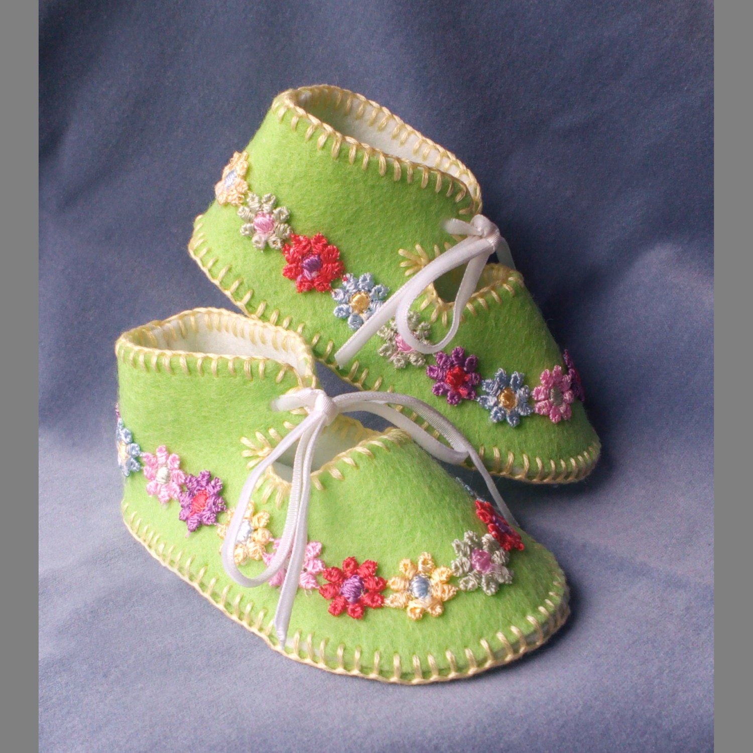 Spring Green Pure Wool Felt Baby Shoes. Fully Lined 03 months Etsy