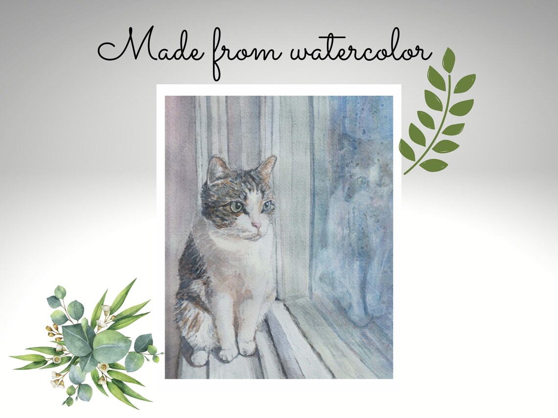 Printable Instant Download Cat Greeting Cards 2 Sets of 4 - Etsy